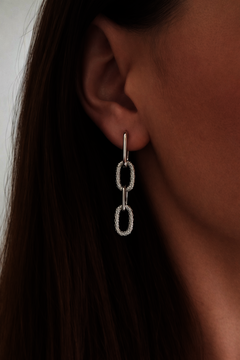 Stříbrné visací náušnice geometrické